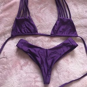 Metallic purple Stone Fox Swim Bikini Set (S/M)